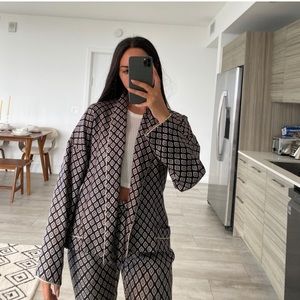 The Kooples Silk Printed Jacket&Trousers pajama Set
